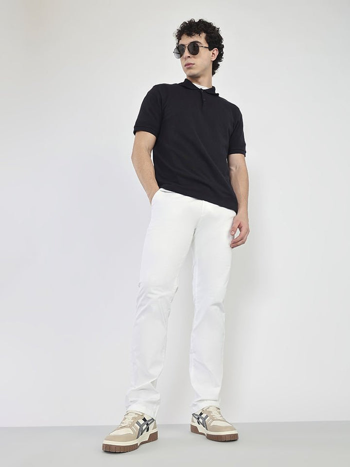 Stride White Cotton Stretch Chinos