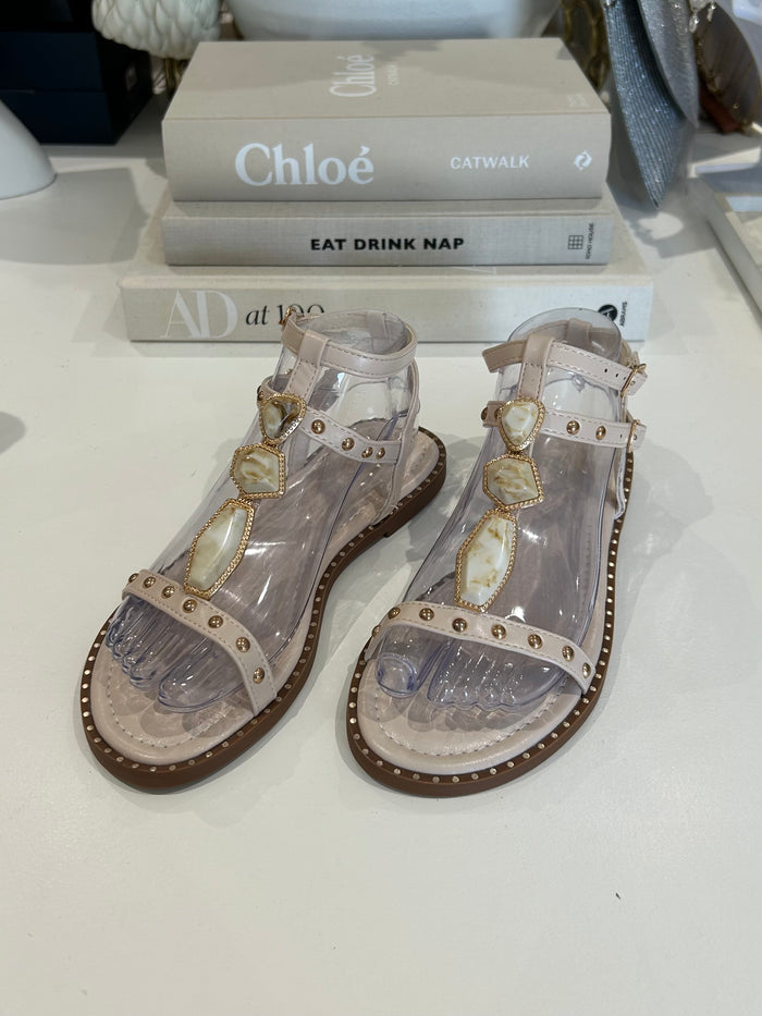 Studded Marble Flat Sandals (3 Colours)