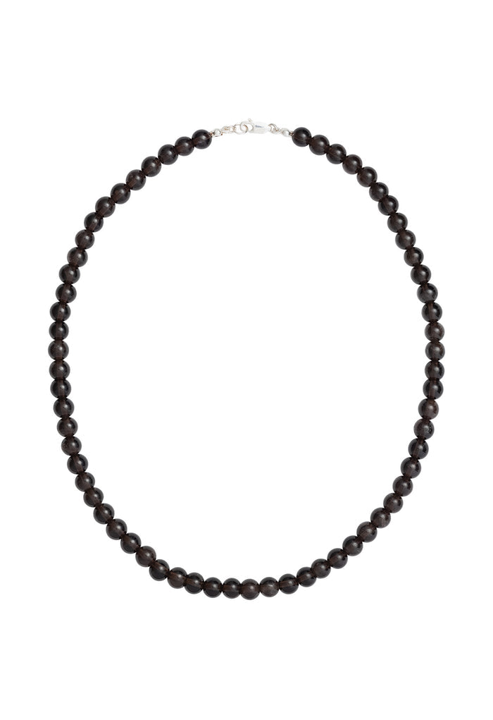 Sun Ray Necklace Smoky Quartz Silver 6mm