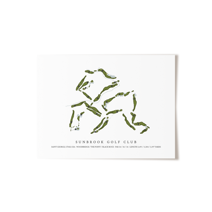 Sunbrook Golf Club | Golf Course Map | Unframed