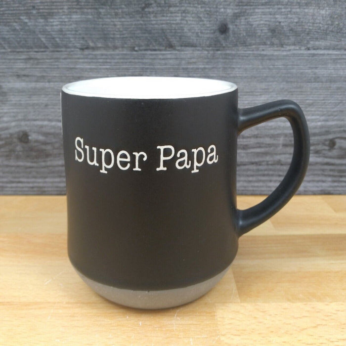 Super Papa Saying Coffee Mug Black 17oz (455ml) Beverage Cup Blue Sky