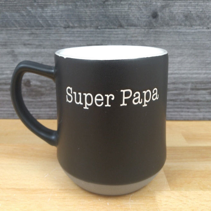 Super Papa Saying Coffee Mug Black 17oz (455ml) Beverage Cup Blue Sky