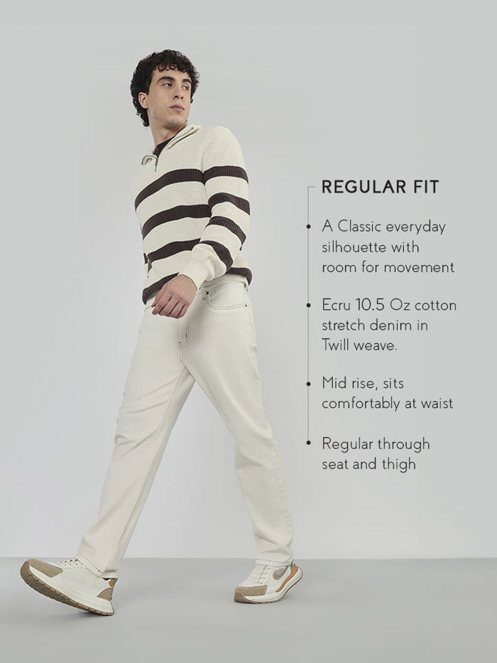 Surge White Stretch Cotton Denim