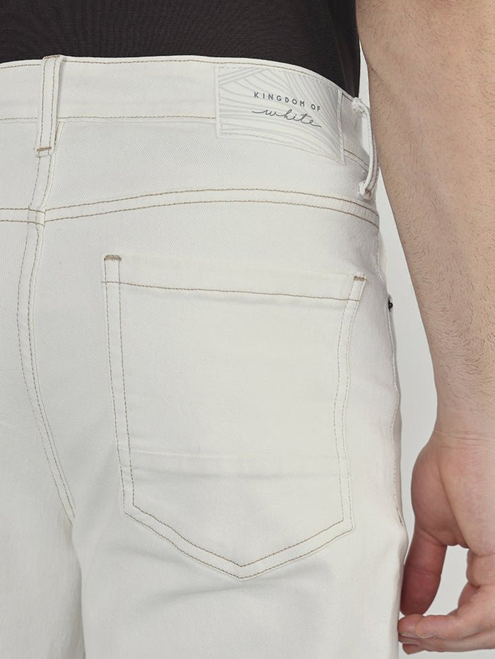 Surge White Stretch Cotton Denim