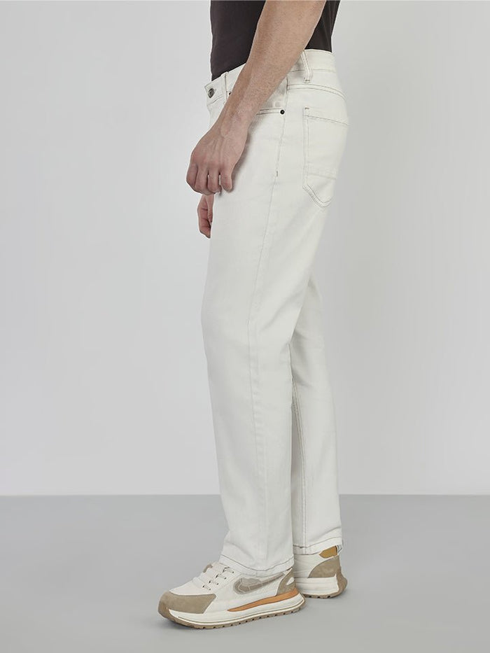 Surge White Stretch Cotton Denim