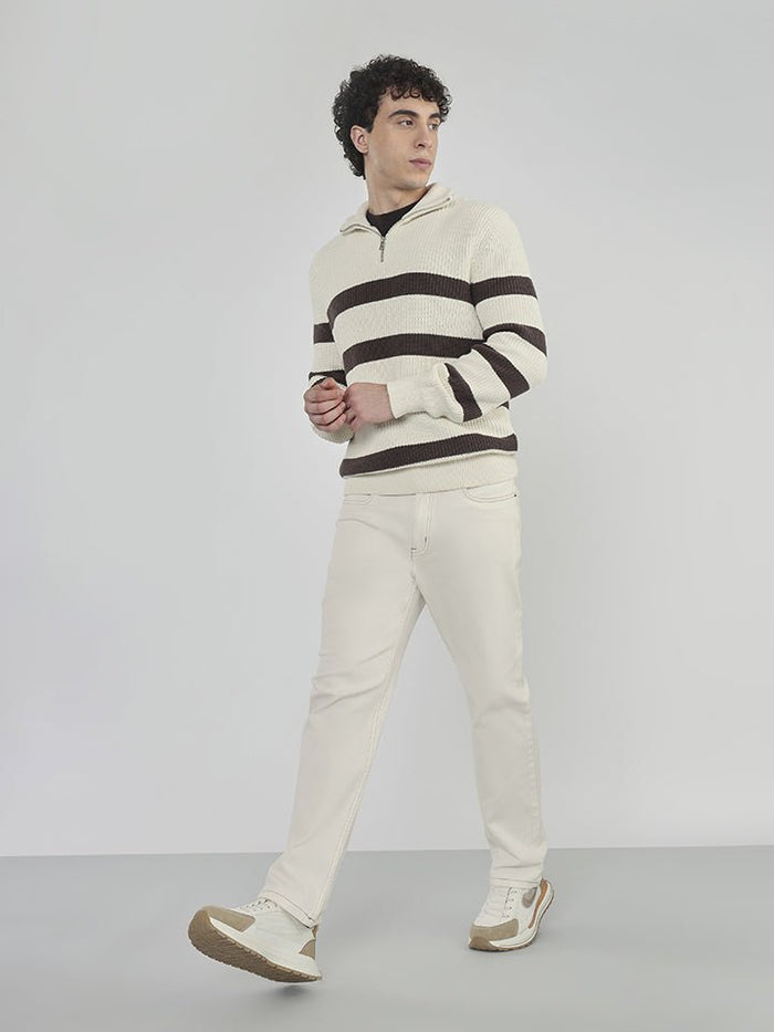 Surge White Stretch Cotton Denim