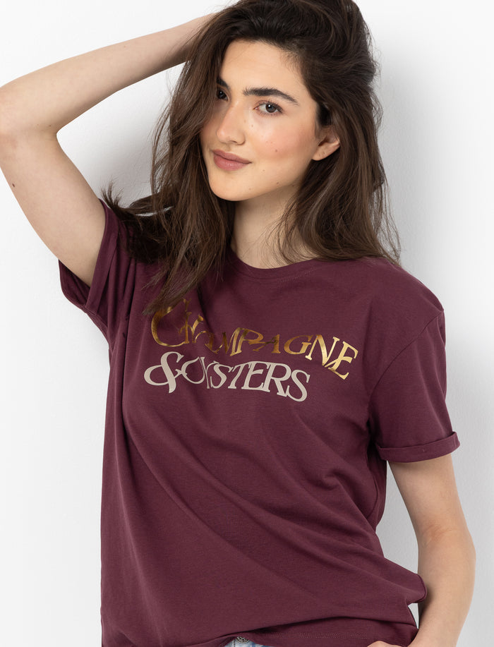 T-shirt à col rond imprimé pour femme