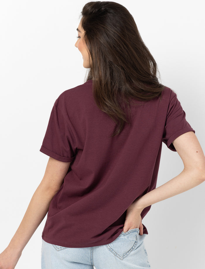 T-shirt à col rond imprimé pour femme