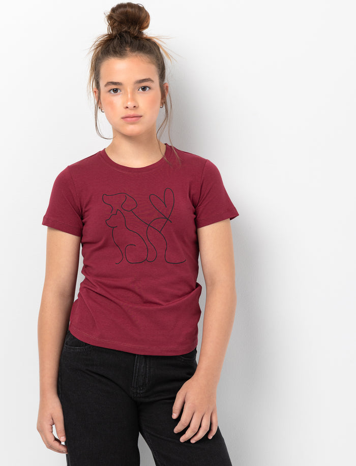 T-shirt à imprimé abstrait pour ado fille