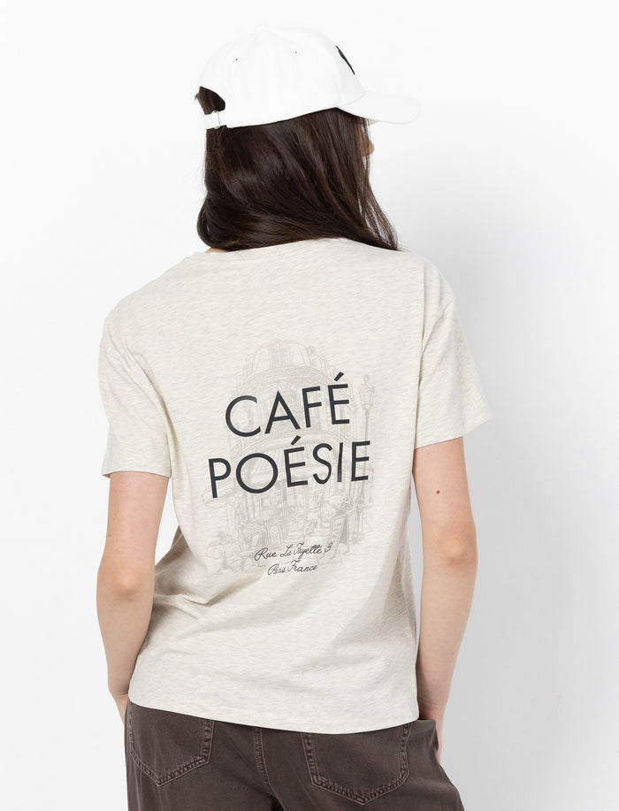T-shirt à manches courtes imprimé au dos pour femme