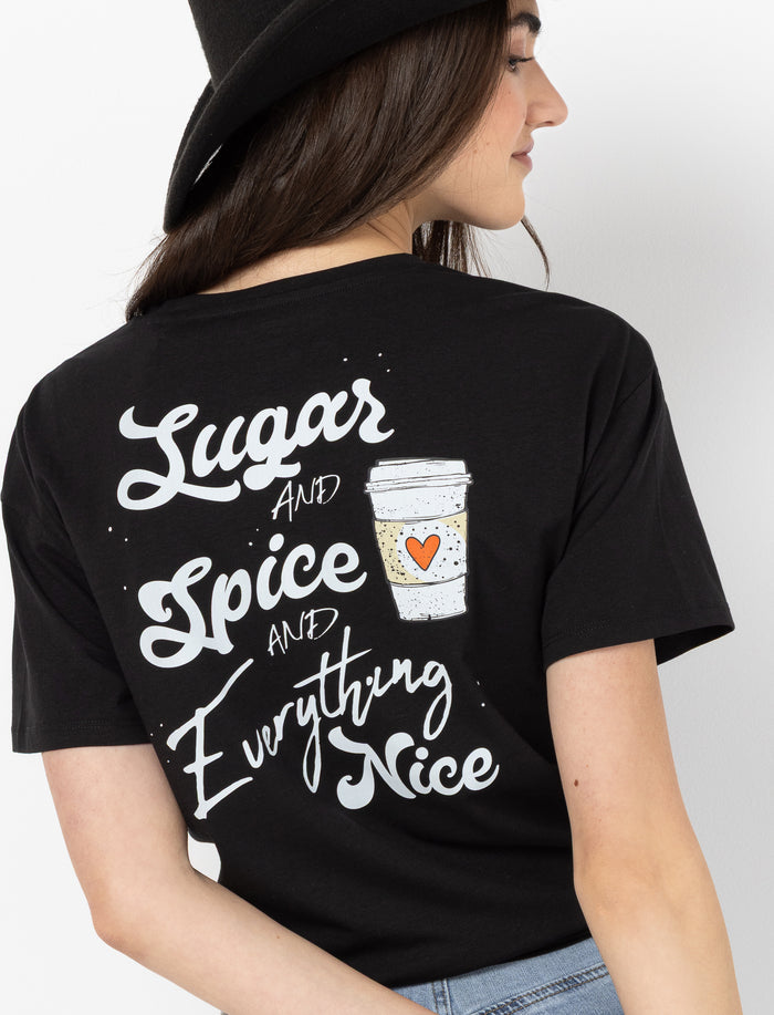 T-shirt à manches courtes imprimé au dos pour femme