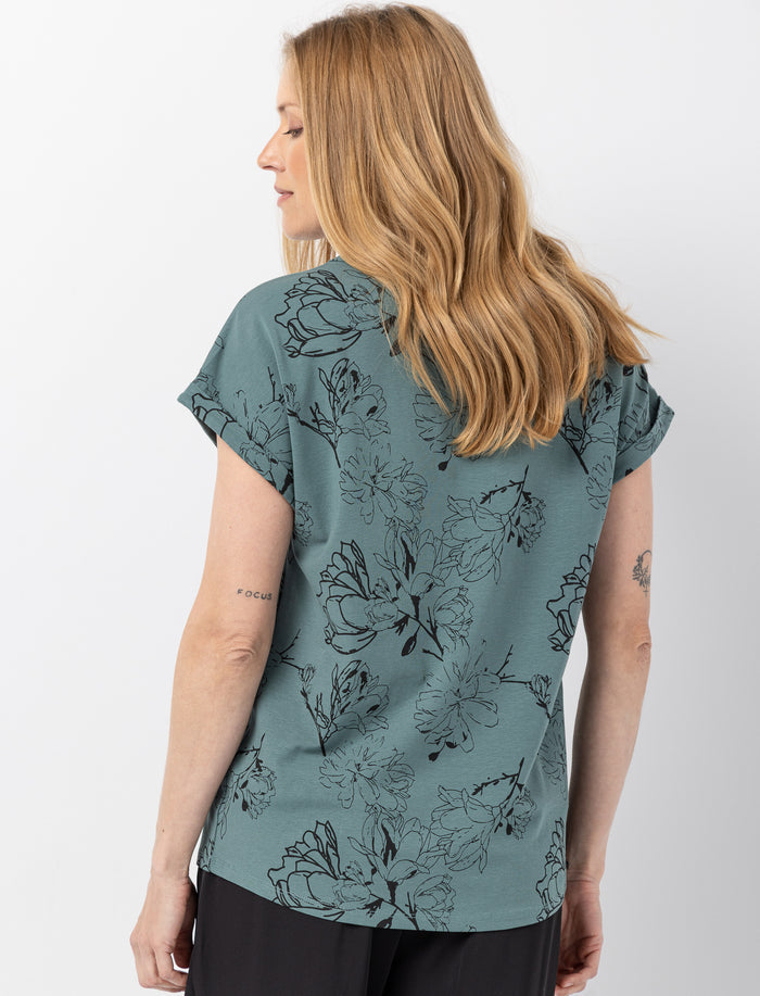 T-shirt à motif à manches dolman pour femme
