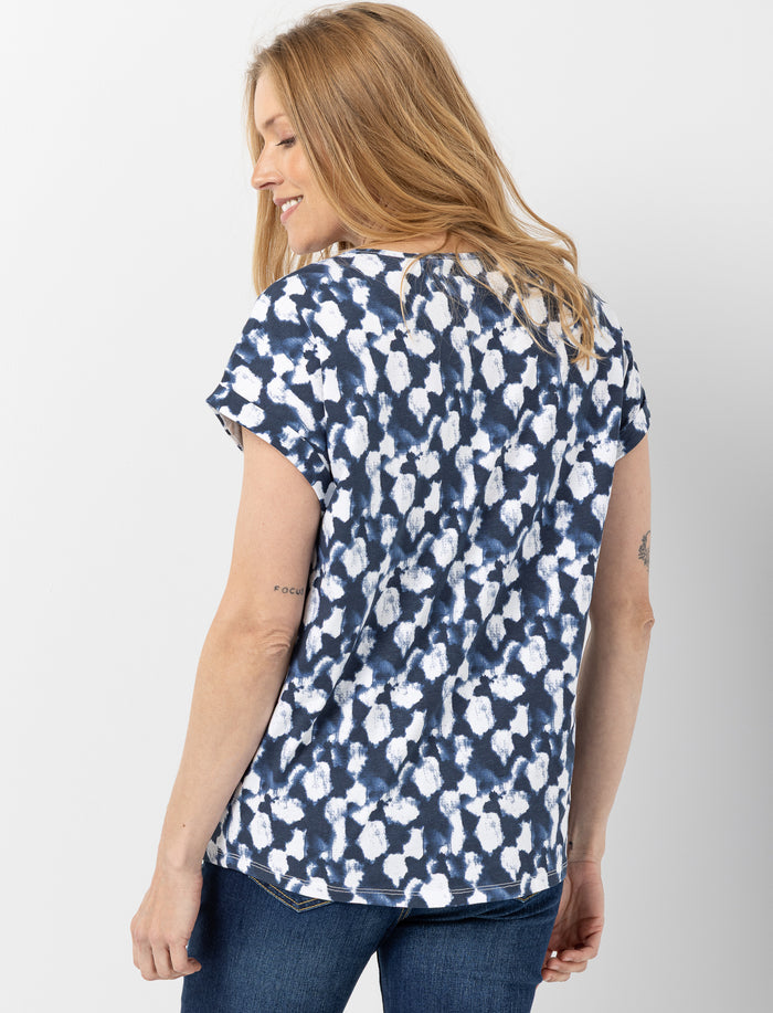 T-shirt à motif à manches dolman pour femme