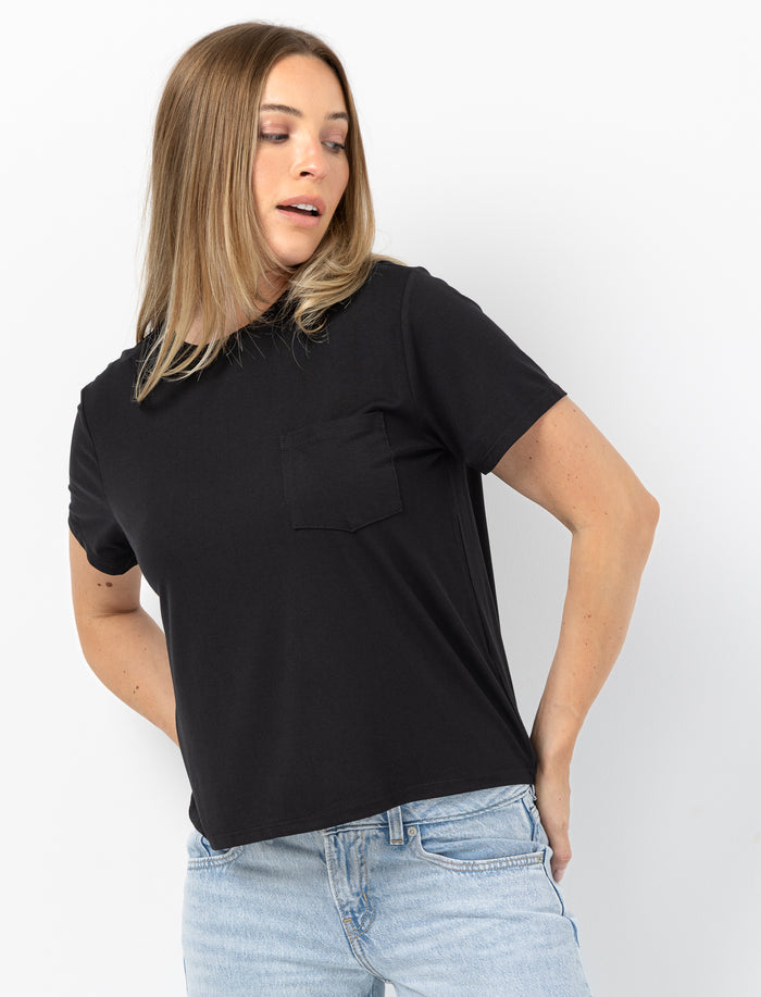 T-shirt à poche en modal pour femme
