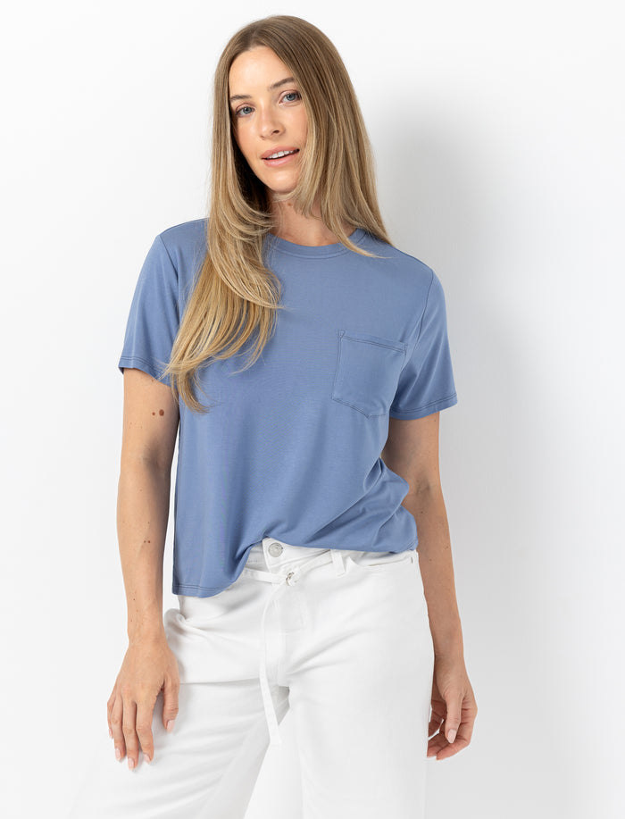T-shirt à poche en modal pour femme
