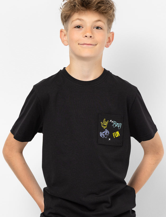 T-shirt à poche imprimée pour ado garçon