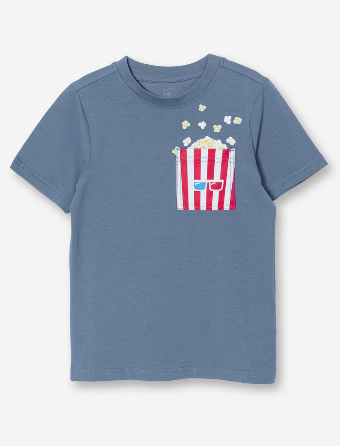 T-shirt à poche imprimée pour petit garçon