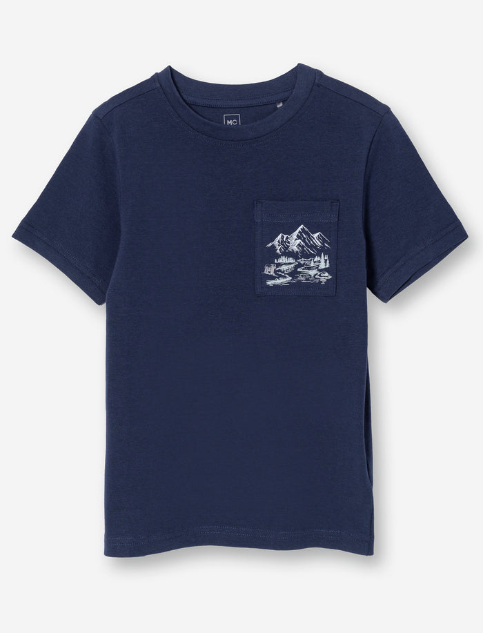 T-shirt à poche imprimée pour petit garçon