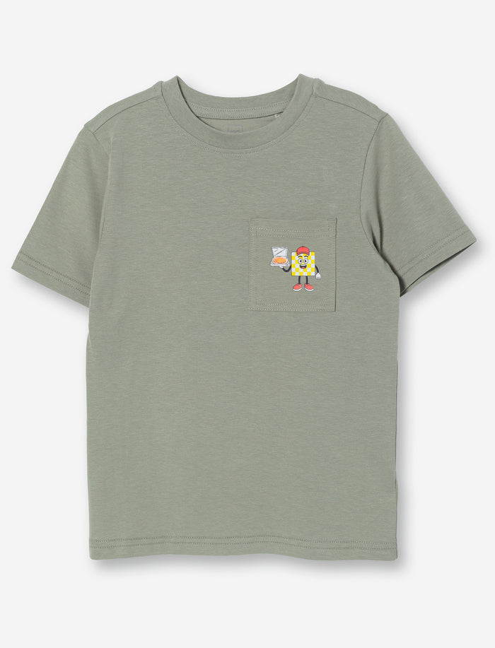 T-shirt à poche imprimée pour petit garçon