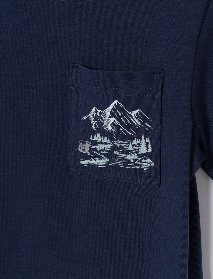 T-shirt à poche imprimée pour petit garçon