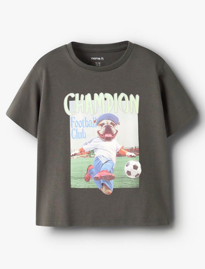 T-shirt en tricot imprimé à l’avant pour garçon