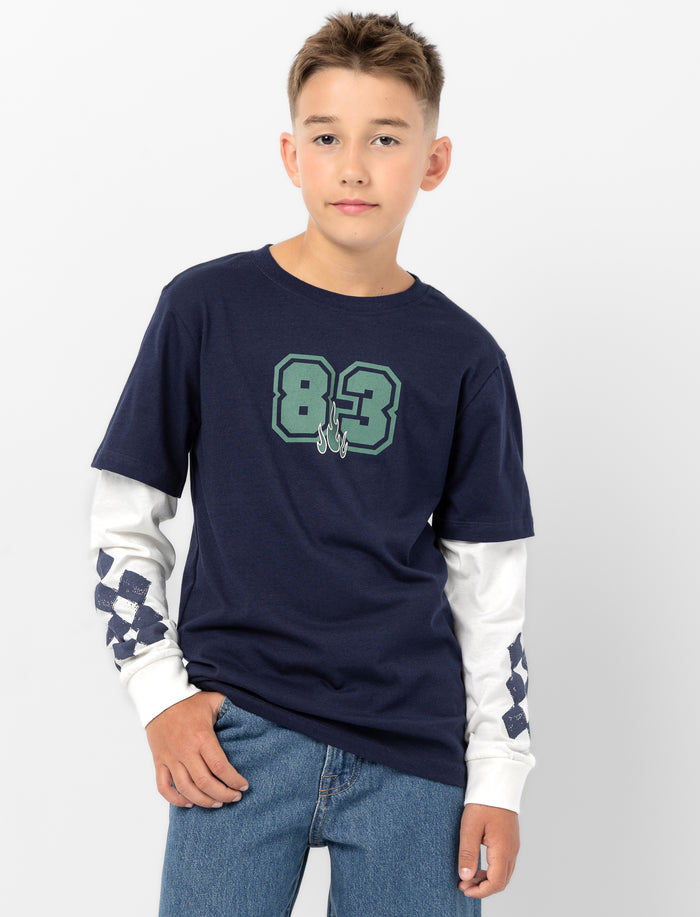 T-shirt en tricot imprimé à l’avant pour garçon