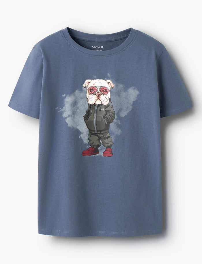 T-shirt en tricot imprimé à l’avant pour garçon