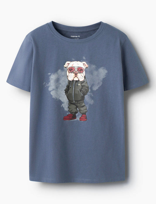 T-shirt en tricot imprimé à l’avant pour garçon
