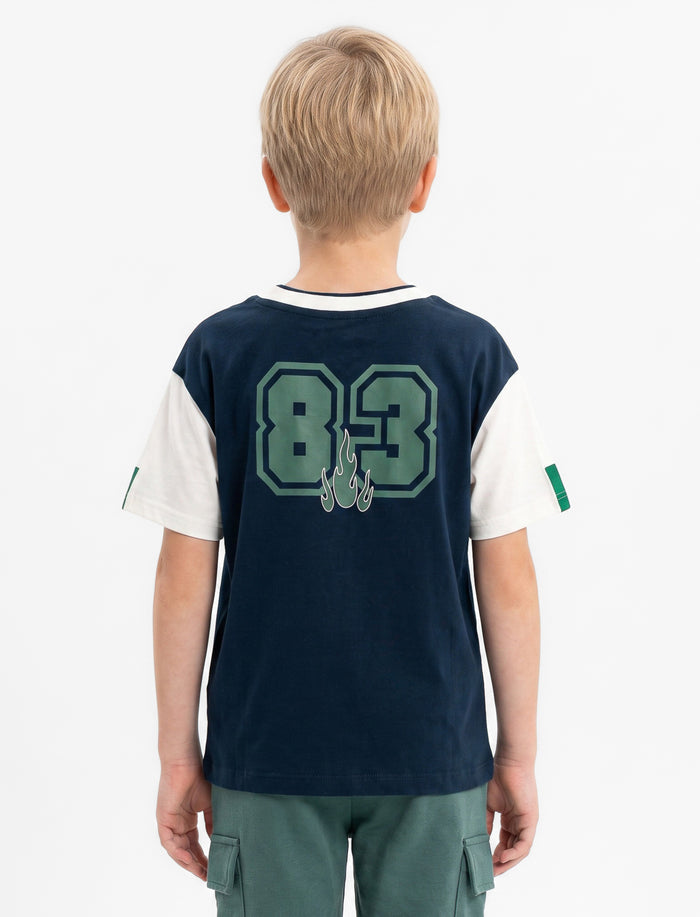 T-shirt en tricot imprimé à l’avant pour garçon