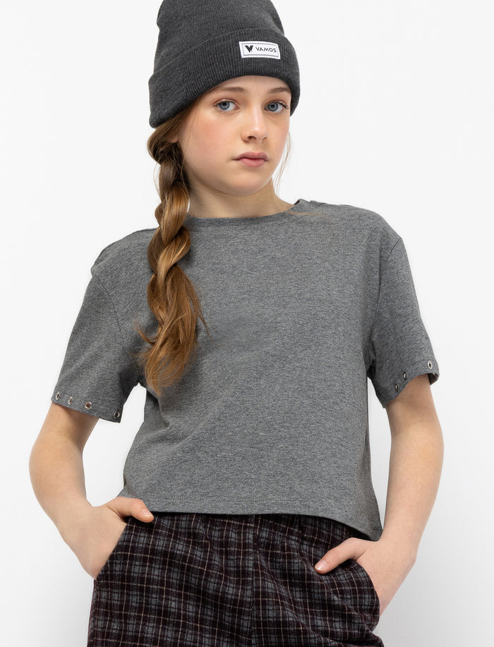 T-shirt en tricot uni pour fille