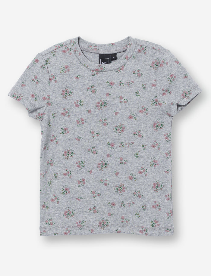 T-shirt fleuri à manches courtes pour fille