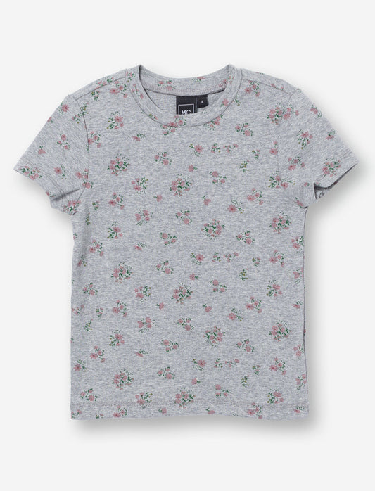 T-shirt fleuri à manches courtes pour fille