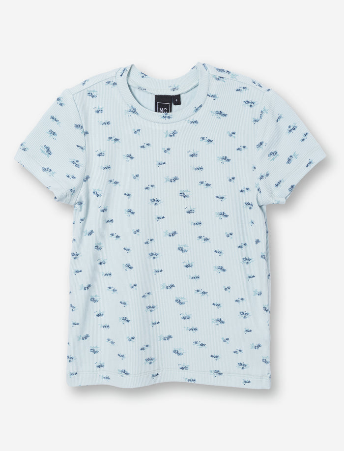 T-shirt fleuri à manches courtes pour fille