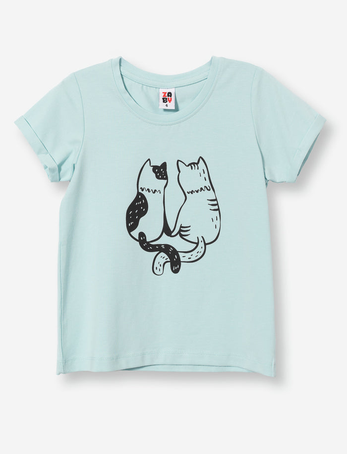 T-shirt imprimé à col rond