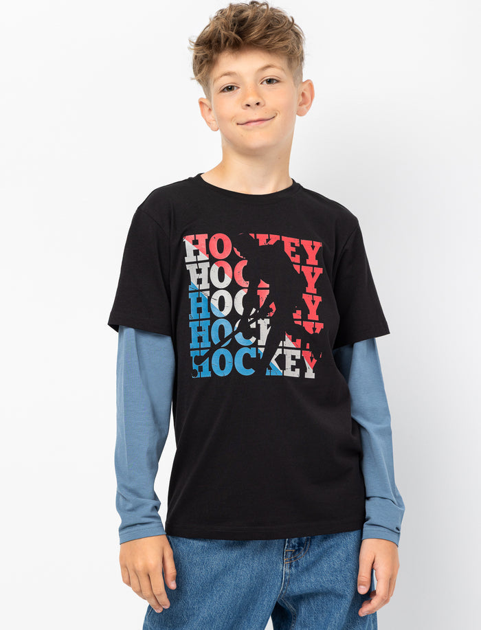 T-shirt imprimé à effet superposé pour ado garçon