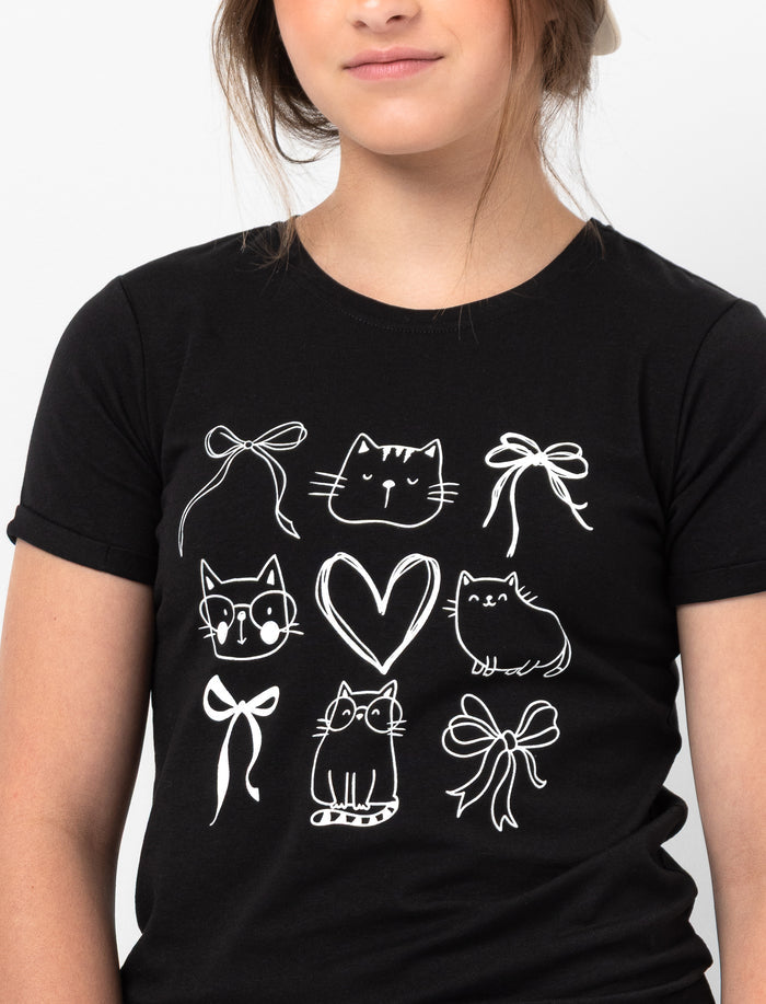 T-shirt imprimé à l’avant à manches courtes pour fille