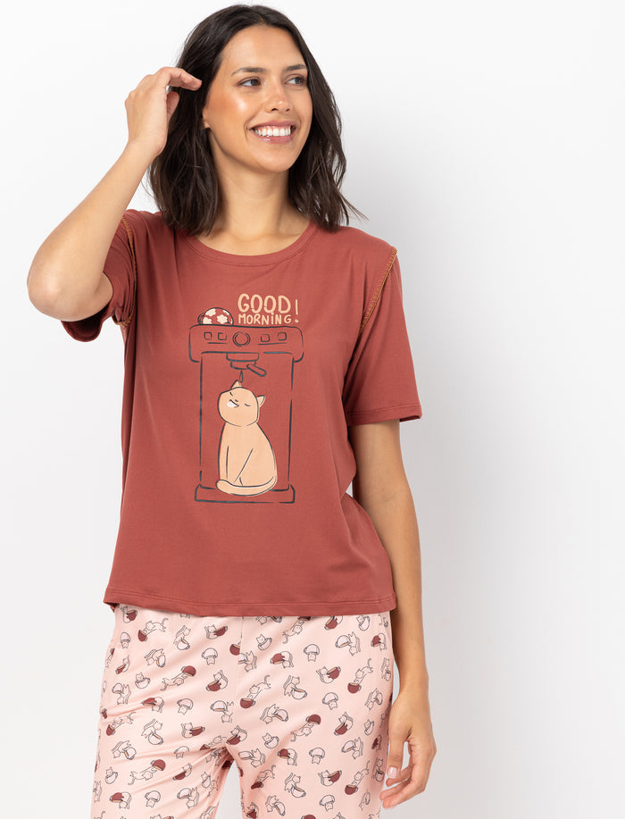T-shirt imprimé à l’avant à manches courtes