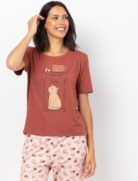T-shirt imprimé à l’avant à manches courtes