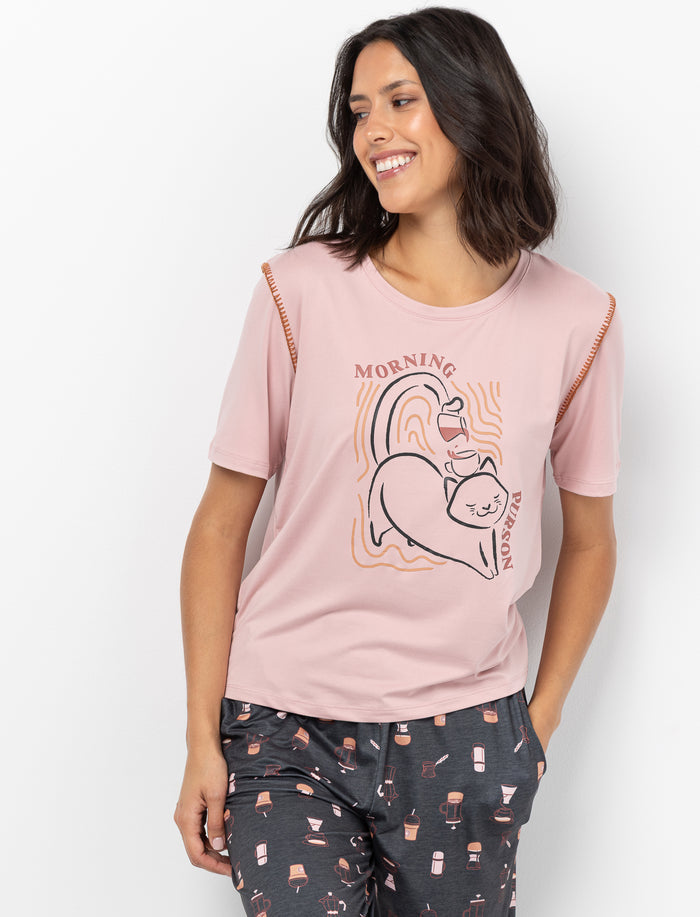 T-shirt imprimé à l’avant à manches courtes