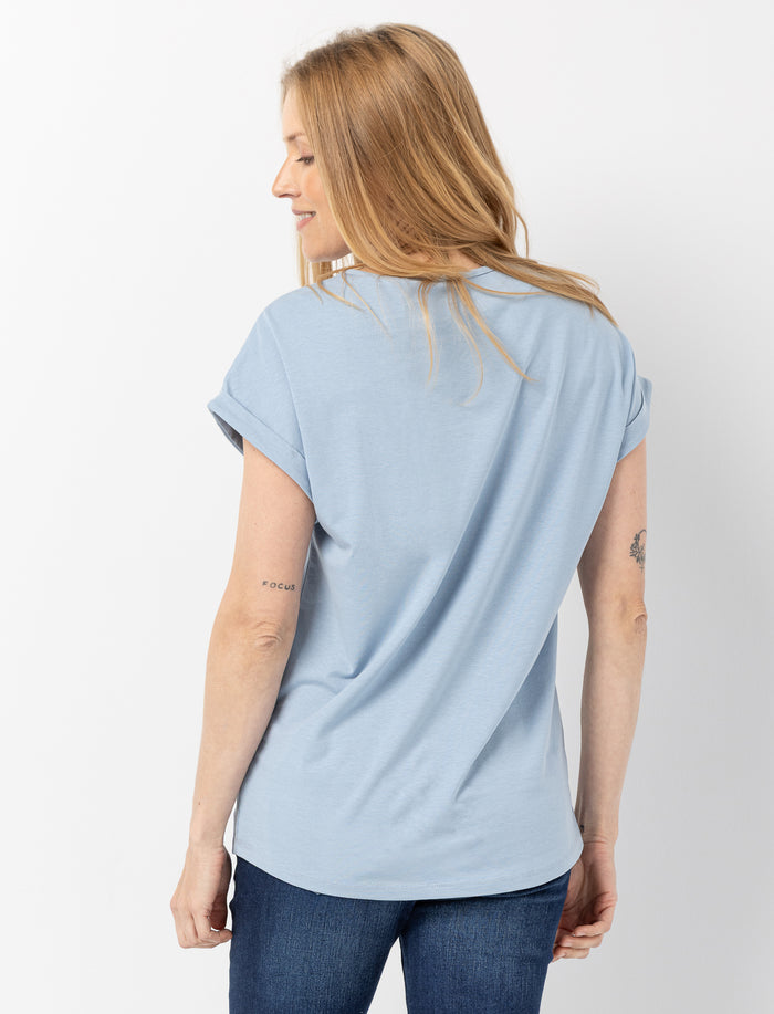 T-shirt imprimé à l'avant à manches dolman pour femme
