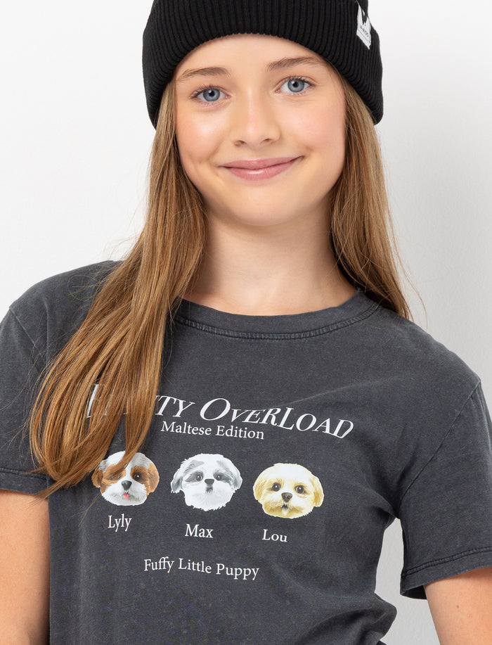 T-shirt imprimé à manches courtes pour ado fille