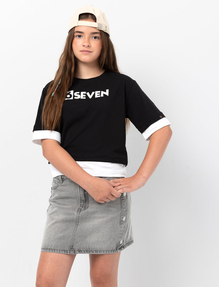 T-shirt imprimé à manches courtes pour fille