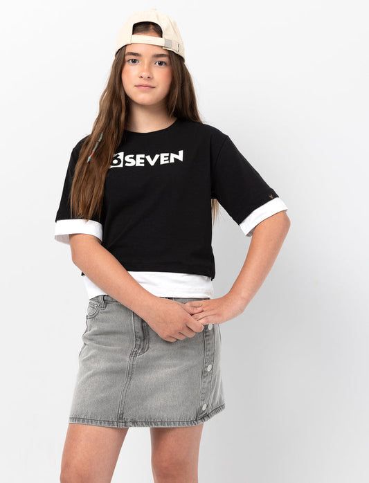 T-shirt imprimé à manches courtes pour fille