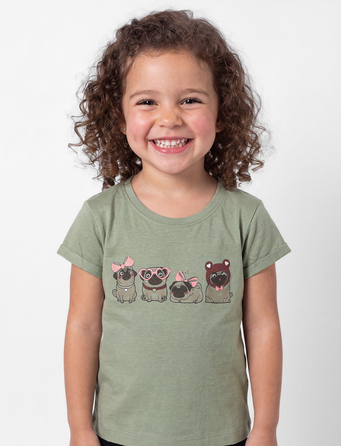 T-shirt imprimé à manches courtes pour fille
