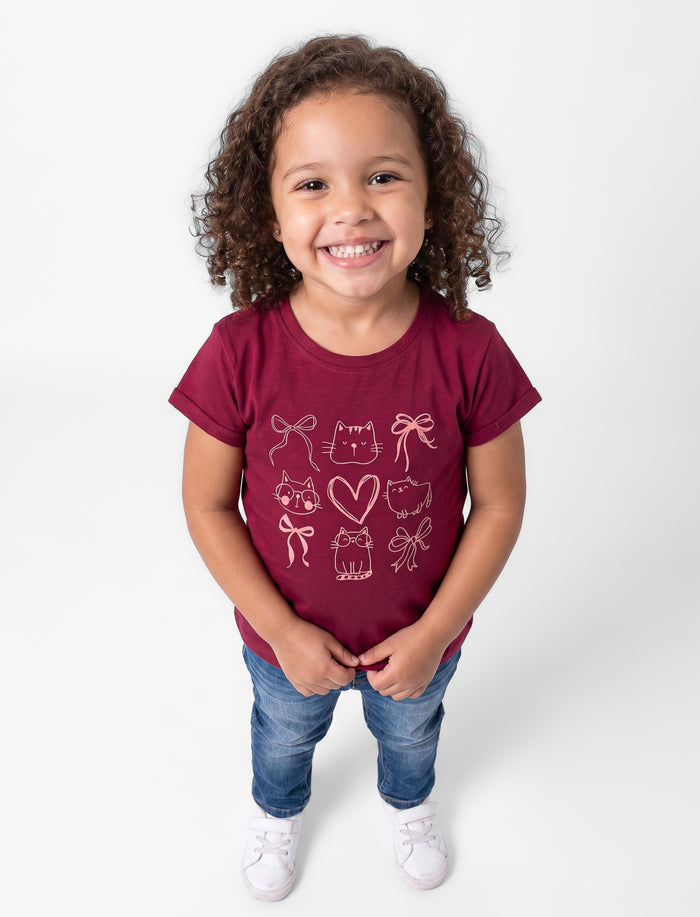 T-shirt imprimé à manches courtes pour fille