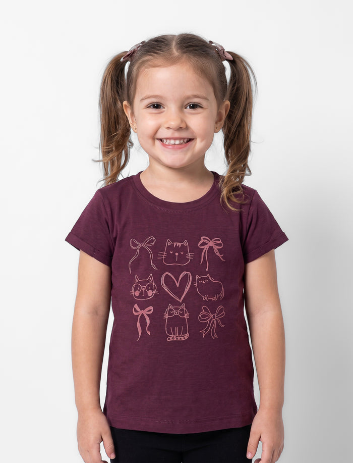 T-shirt imprimé à manches courtes pour fille