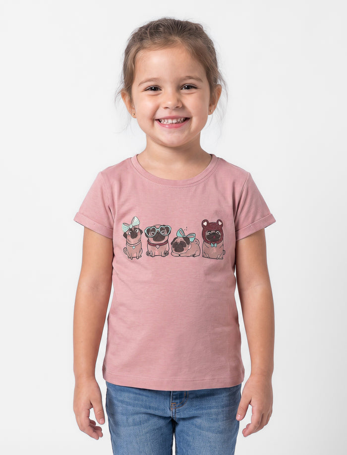 T-shirt imprimé à manches courtes pour fille