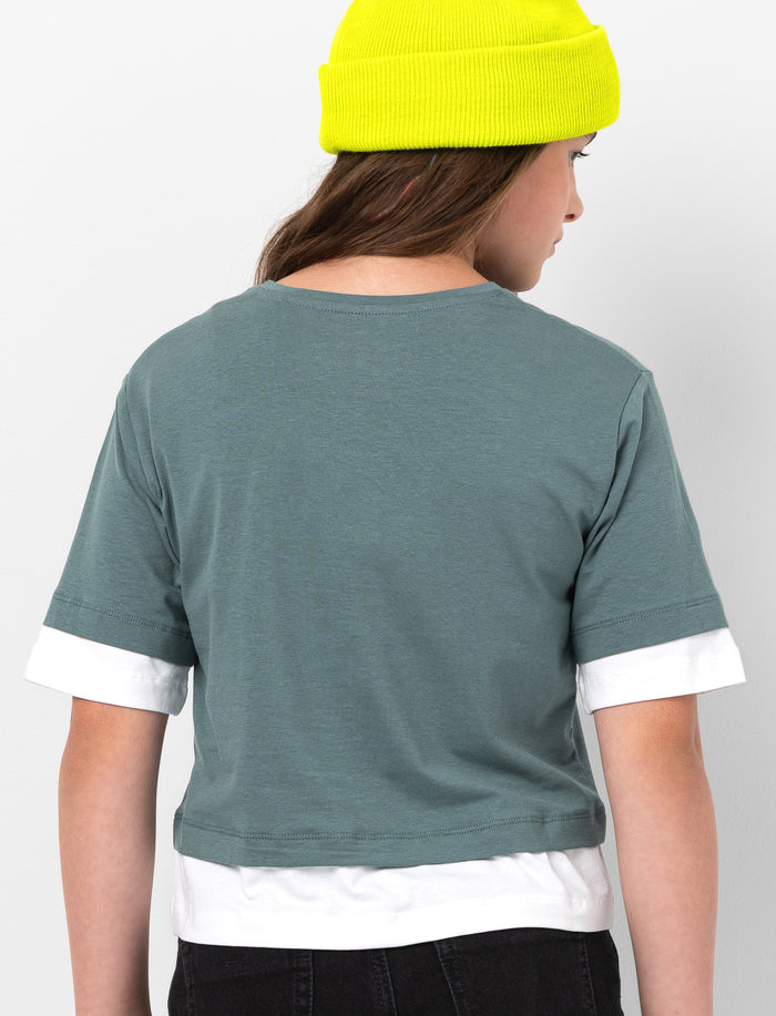 T-shirt imprimé à manches courtes pour fille