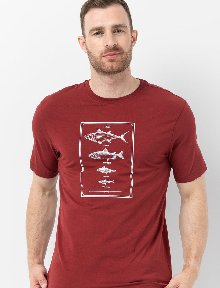 T-shirt imprimé à manches courtes pour hommes