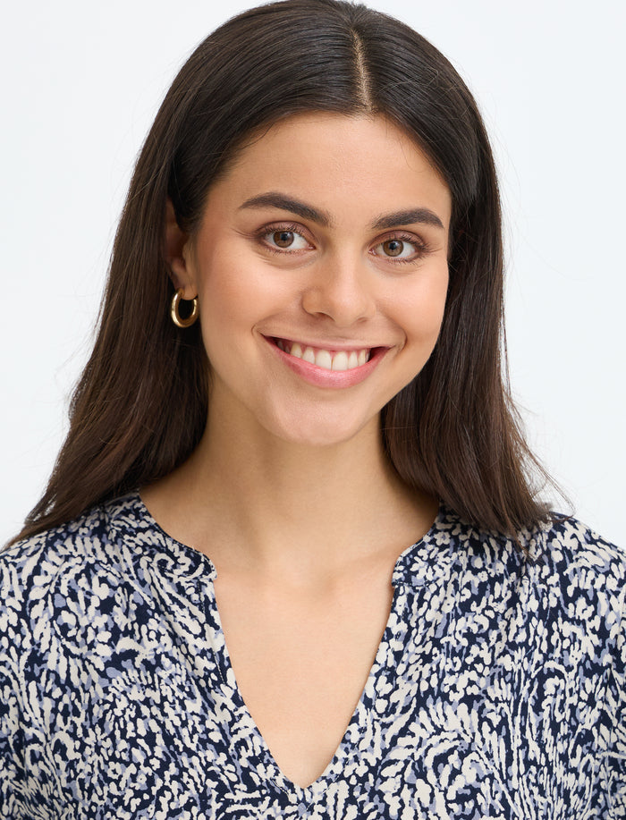 T-shirt imprimé à manches longues pour femme